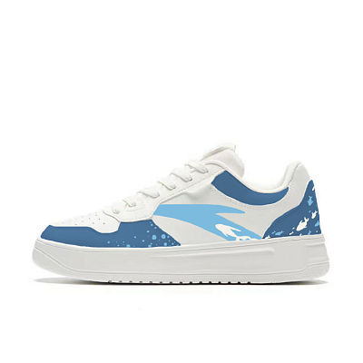 Anta Life Collection Slip-Resistant Cushioning Wear-Resistant Low-Top Skateboard Shoes Men's White Blue