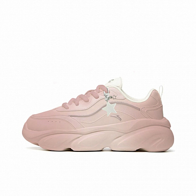 Anta Cushioning, Slip Resistant, And Abrasion Resistant Low Top Chunky Sneakers Women's Pink