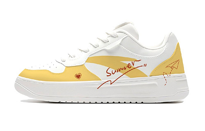 Anta Relaxed Anti Slip Wear Resistant Low Top Skateboard Shoes Unisex Yellow