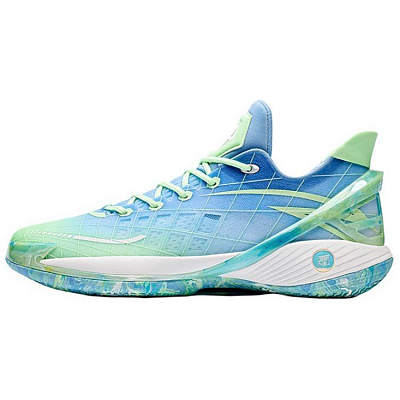 Anta Light Madness 2024 Cushioning Slip Resistant Low Top Basketball Shoes Men's Blue Green