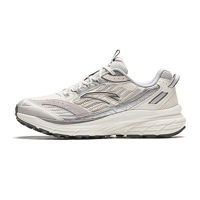 Anta AT957 Shock Absorbers Slip Resistant Abrasion Resistant Low top Casual Running Shoes Men's White Gray Silver