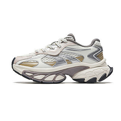 Anta Star Moon Anti Slip Wear Resistant Low Top Chunky Sneakers Women's White Silver
