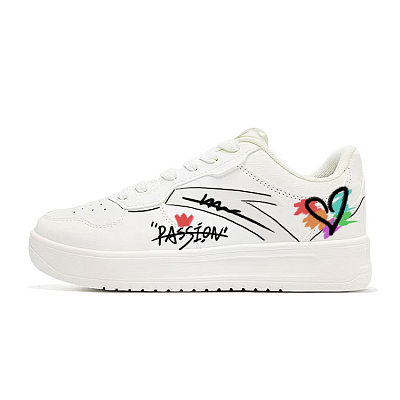 Anta Anti-Slip Wear-Resistant Low-Top Skateboard Shoes Unisex White