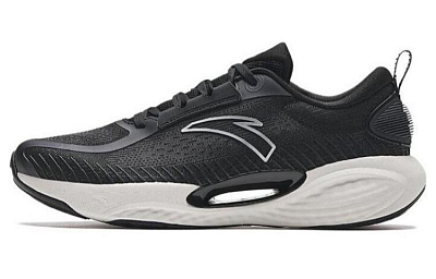 Anta Slip-Resistant Low-Top Running Shoes Men's Black White