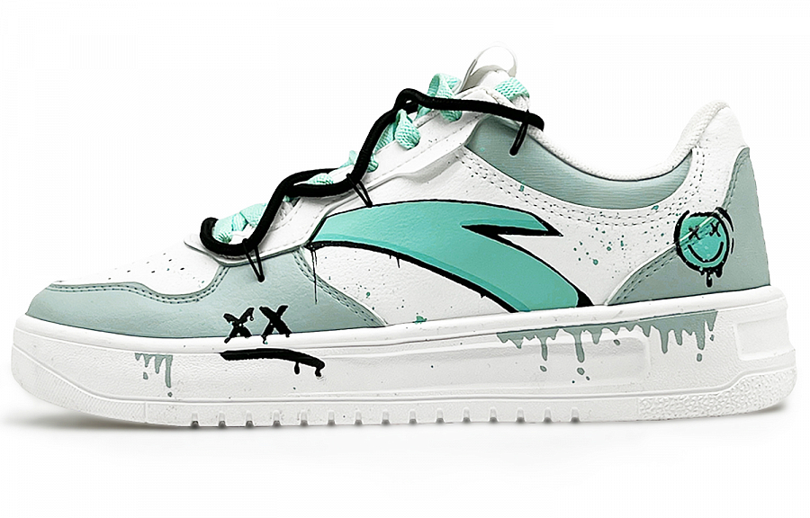 Anta Life Collection Wear-resistant And Lightweight Low-Top Skateboard Shoes Women's White Cyan купить в интернет-магазине Yoocart с быстрой доставкой по России.