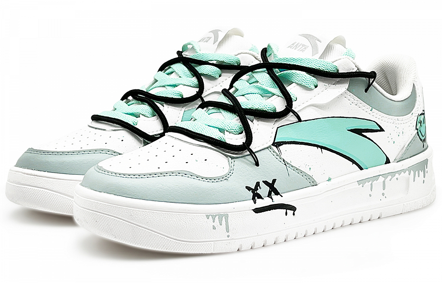 Anta Life Collection Wear-resistant And Lightweight Low-Top Skateboard Shoes Women's White Cyan купить в интернет-магазине Yoocart с быстрой доставкой по России.