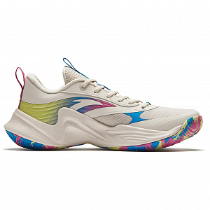 Anta Anti-Slip Wear-Resistant Low-Top Basketball Shoes Men's Beige Blue Yellow 1 3960951