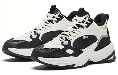 Anta Cushioning Wear-Resistant Low-Top Casual Shoes Women's Black White