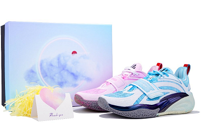 Anta KAI 1 Cushioned Slip-Resistant Low-Top Basketball Shoes Unisex Blue Pink