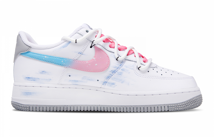 Nike Air Force 1 Midsummer Party Abrasion Resistant Low Top Skateboard Shoes Men's Pink Blue купить в интернет-магазине Yoocart с быстрой доставкой по России.