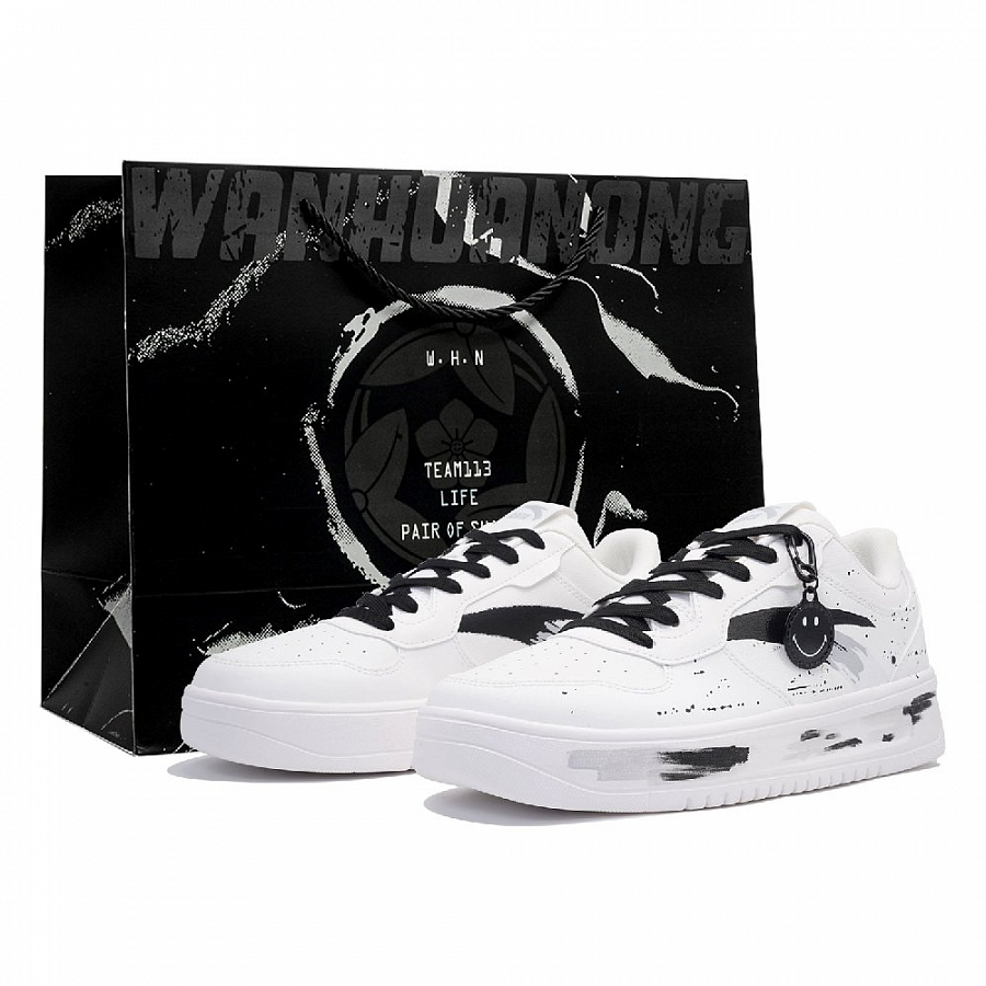 Anta Anti Slip Wear Resistant Low Top Skateboard Shoes Unisex White Black купить в интернет-магазине Yoocart с быстрой доставкой по России.