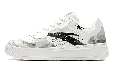 Anta Relaxed Wear resistant And Lightweight Low Top Skateboard Shoes Unisex White Black