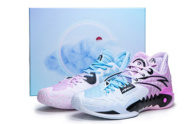 Anta Shock Wave 5 The First Year Low-Top Basketball Shoes Men's Blue Pink