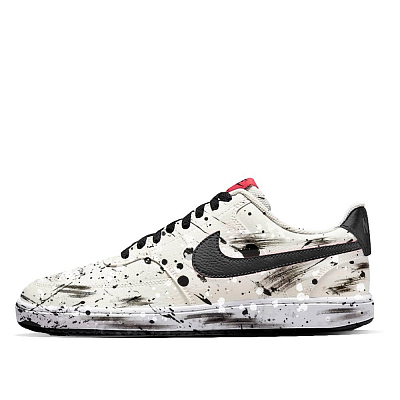 Nike Court Vision 1 Ink Flood Abrasion Resistant Low Top Skateboard Shoes Men's Black White