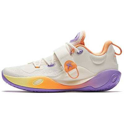 Anta Splash 6LITE Shock Absorbers Slip Resistant Basketball Shoes Men's Ivory White, Cloud Brocade Orange