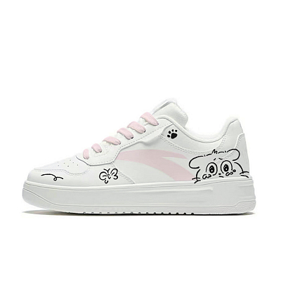 Anta Relaxed Anti Slip Wear Resistant Low Top Skateboard Shoes Unisex White