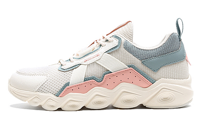 Anta Running Collection Anti Slip Wear Resistant Low Top Running Shoes Women's White Pink Cyan