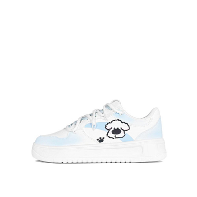 Anta Cute Puppy Attraction Slip Resistant Abrasion Resistant Low top Skateboard Shoes Women's Blue White
