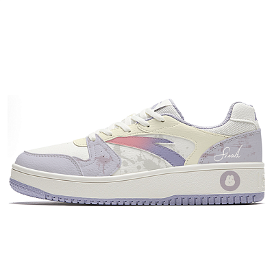 Anta Relaxed Anti Slip Wear Resistant Low Top Skateboard Shoes Women's White Purple