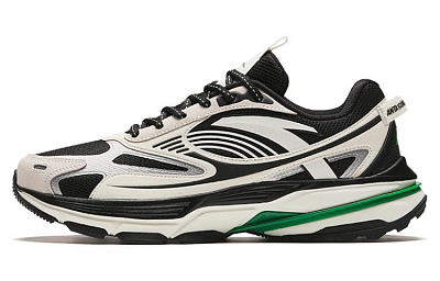 Anta Walker Durable Breathable Low-Top Running Shoes Men's Black White