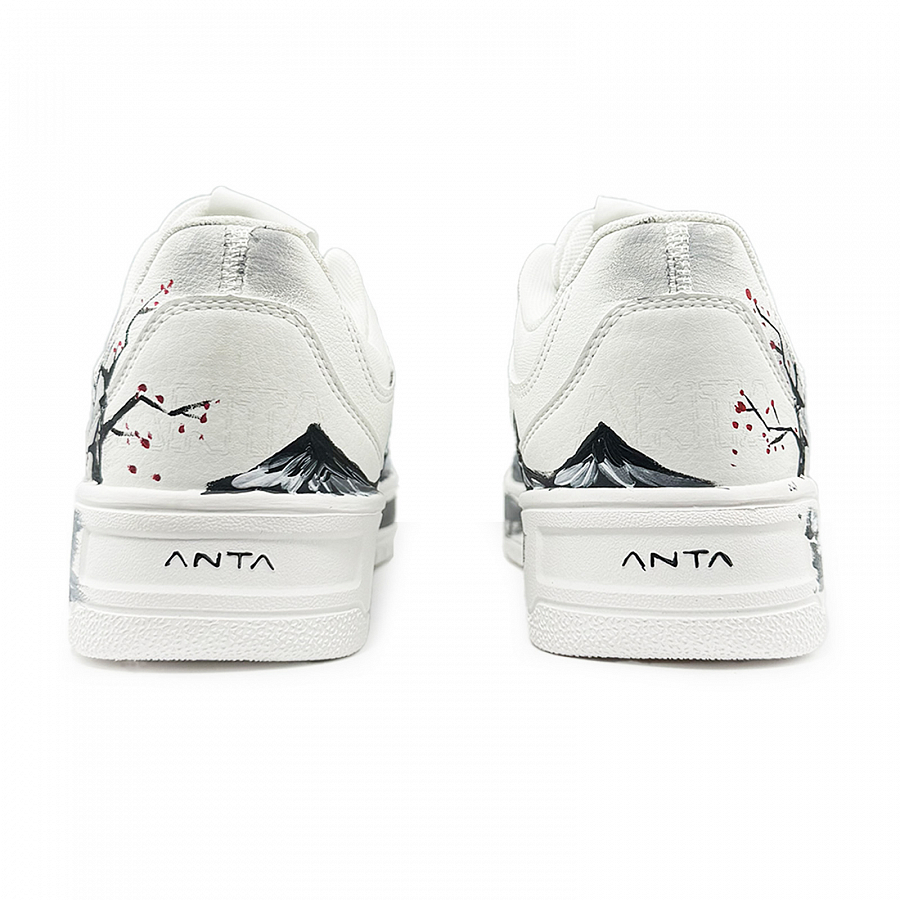 Anta Relaxed Lightweight Height Increasing Slip Resistant Low Top Skateboard Shoes Men's White Black купить в интернет-магазине Yoocart с быстрой доставкой по России.
