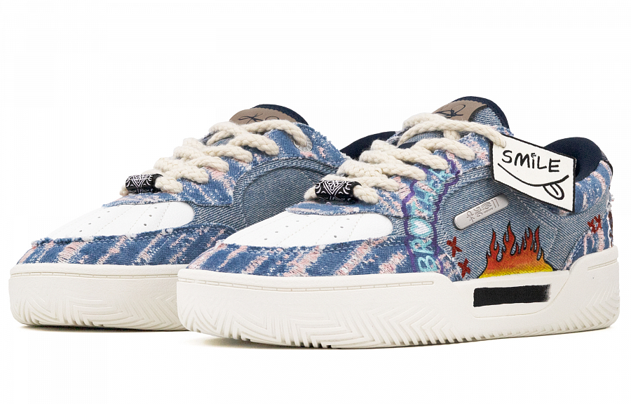 Anta Irving Series Anti Slip Wear Resistant Low Top Skateboard Shoes Men's Blue Gray купить в интернет-магазине Yoocart с быстрой доставкой по России.
