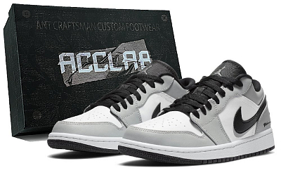 Jordan Air Jordan 1 Wear resistant And Lightweight Low top Vintage Basketball Shoes Unisex Concrete Gray