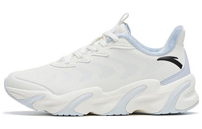 Anta Keep Moving Cushioned Wear-Resistant Warm Low-Top Running Shoes Women's White Blue