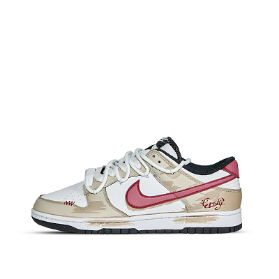 Nike Dunk Desert Storm Abrasion Resistant Low Top Skateboard Shoes Unisex Beige Red