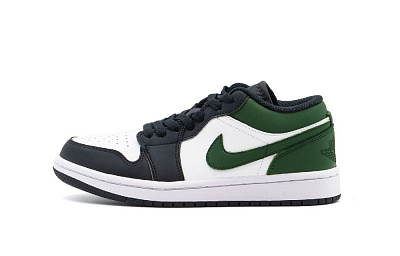 Jordan Air Jordan 1 Abrasion Resistant Low Top Vintage Basketball Shoes Unisex White Green