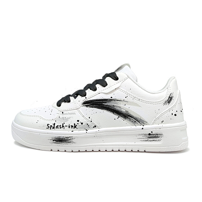 Anta Relaxed Wear resistant And Lightweight Low Top Skateboard Shoes Unisex White Black