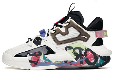 ANTA Bastard Casual Shoes Women's Mid-Top Ivory White/Black/Magenta