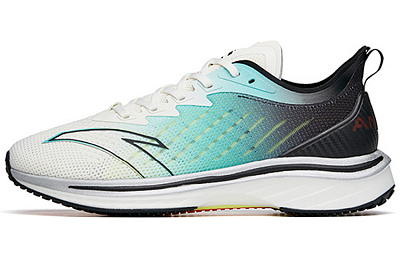 ANTA MACH 1.0 Running Shoes Men's Low Top Ivory White/Fluorescent Water Green/Black