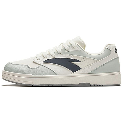 Anta Anti Slip Wear Resistant Low Top Skateboard Shoes Men's White Gray