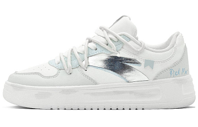 Anta Relaxed Anti Slip Wear Resistant Low Top Skateboard Shoes Men's White