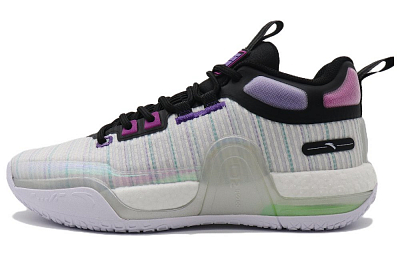 Anta Bastard Cushioning Anti-Slip And Wear-Resistant High-Top Basketball Shoes Men's White Black Purple