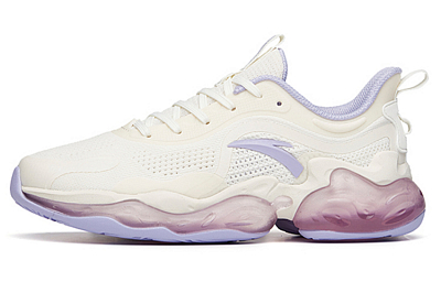 ANTA Running Shoes Women's Low top Ivory White/Light Purple