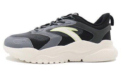 Anta Life Collection Cushioning Anti-Slip And Wear-Resistant Low-Top Sports Casual Shoes Men's Black Gray Color