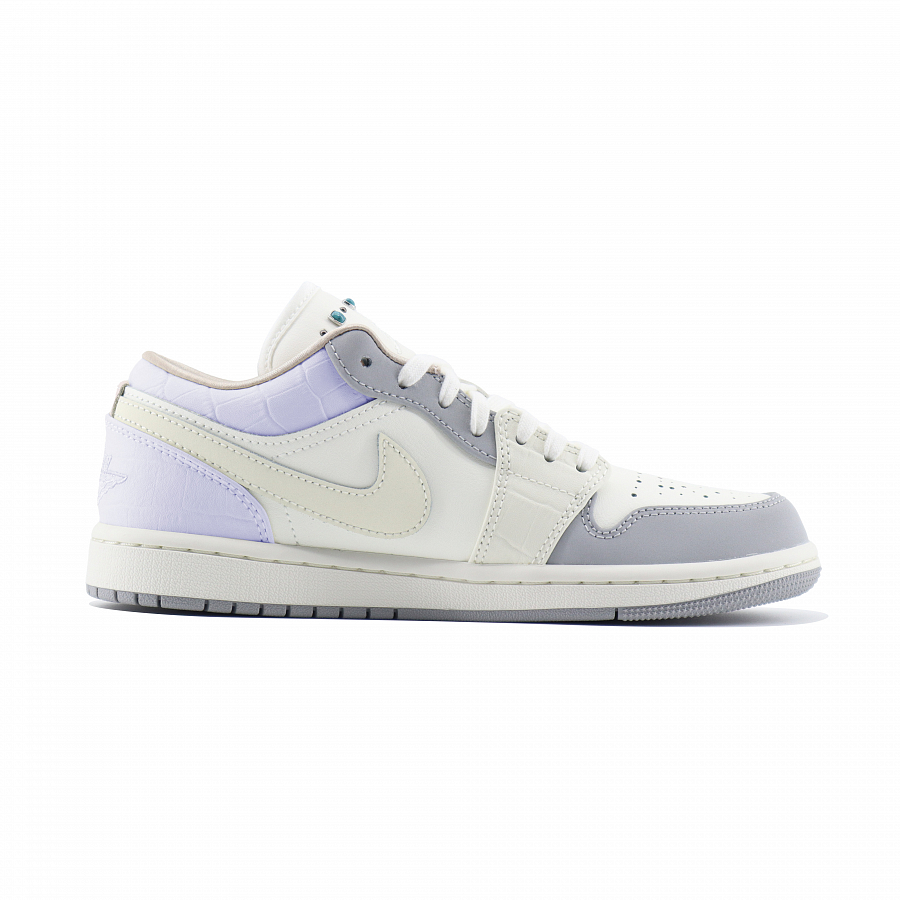Jordan Air Jordan 1 Creative Art Abrasion Resistant Low Top Vintage Basketball Shoes Women's White Purple купить в интернет-магазине Yoocart с быстрой доставкой по России.