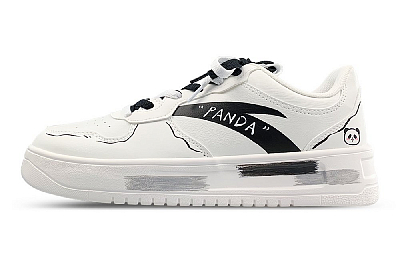 Anta Cushioning Wear-Resistant Low-Top Skateboard Shoes Men's Black White