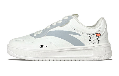 Anta Life Collection Slip Resistant Shock Absorbers Low Top Skateboard Shoes Men's White Gray