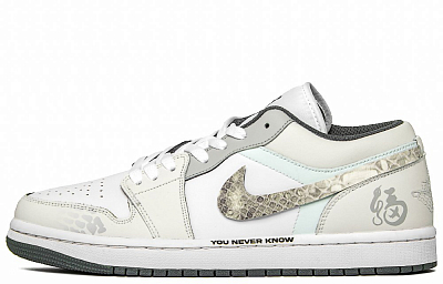 Jordan Air Jordan 1 Star Rock Meteorite Low Top Vintage Basketball Shoes Men's White Green