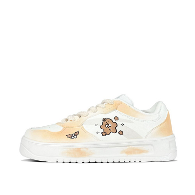 Anta Wear-resistant And Lightweight Low-Top Skateboard Shoes Women's Yellow White
