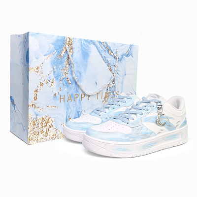 Anta Slip Resistant Shock Absorbers Lightweight Low Top Skateboard Shoes Men's Blue White