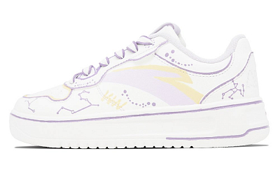 Anta Relaxed Anti Slip Wear Resistant Low Top Skateboard Shoes Women's Light Purple