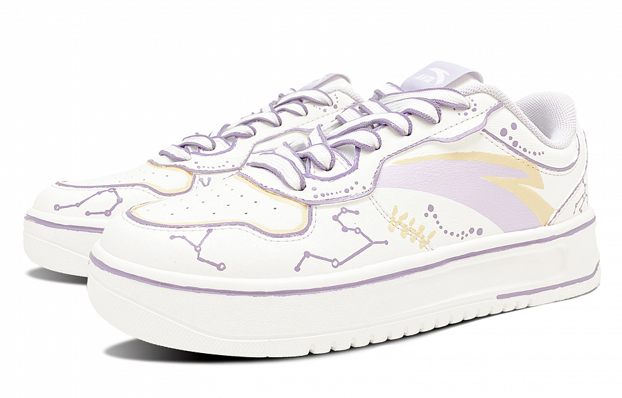 Anta Relaxed Anti Slip Wear Resistant Low Top Skateboard Shoes Women's Light Purple купить в интернет-магазине Yoocart с быстрой доставкой по России.