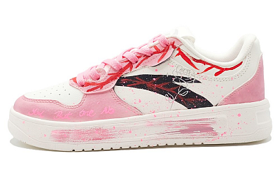 Anta Slip Resistant Shock Absorbers With Abrasion Resistant Properties Low Top Skateboard Shoes Men's White Pink Black