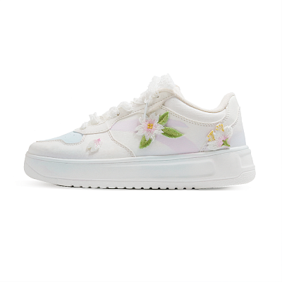 Anta Non slip Lightweight Low Top Casual Shoes Women's White Blue Pink