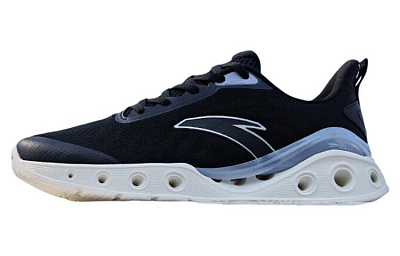 Anta Cushioned Slip-Resistant Low-Top Running Shoes Women's Black White