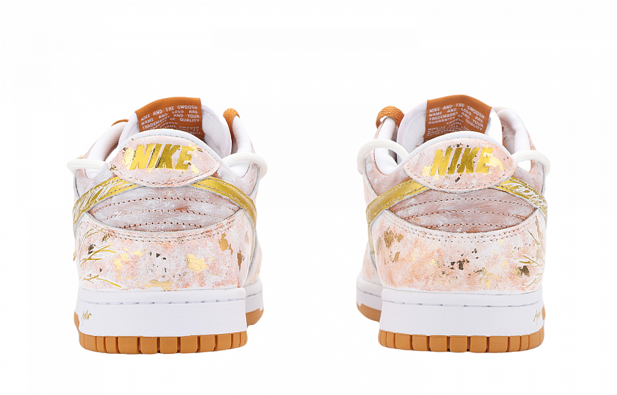 Nike Dunk Apollo, The Sun God Abrasion Resistant Low Top Skateboard Shoes Unisex White Orange Gold купить в интернет-магазине Yoocart с быстрой доставкой по России.